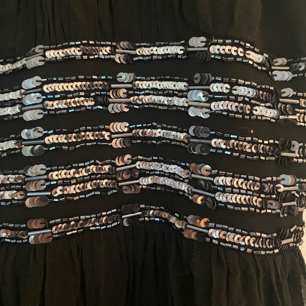 Vtg Adrianna Papell Silk Dress Size 10 Beaded Black Evening Cocktail Formal - Picture 5 of 10